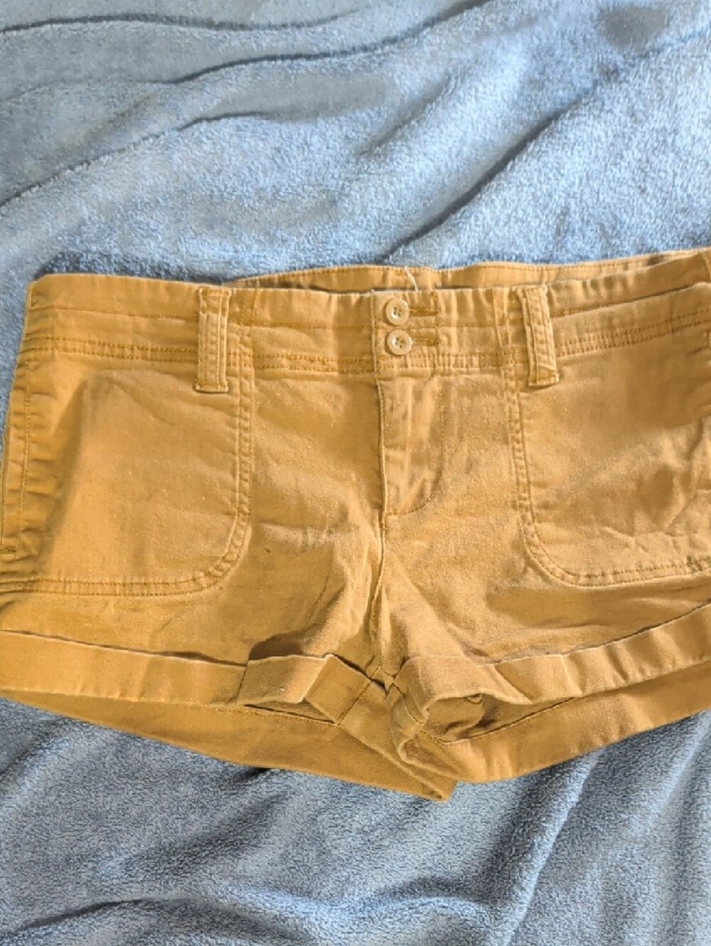 Hollister High-Waist Folded Hem Shorts - Brown/Tan Women's 29 - Picture 6 of 7
